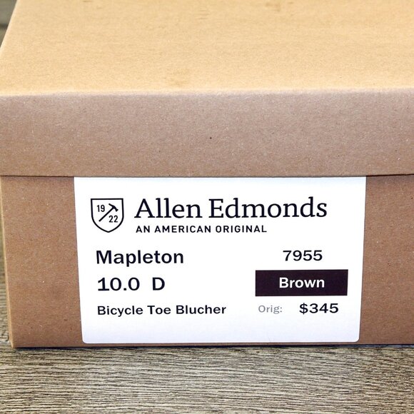 Allen Edmonds MAPLETON 10 D Brown * add $15 new Cedar Trees main image 12